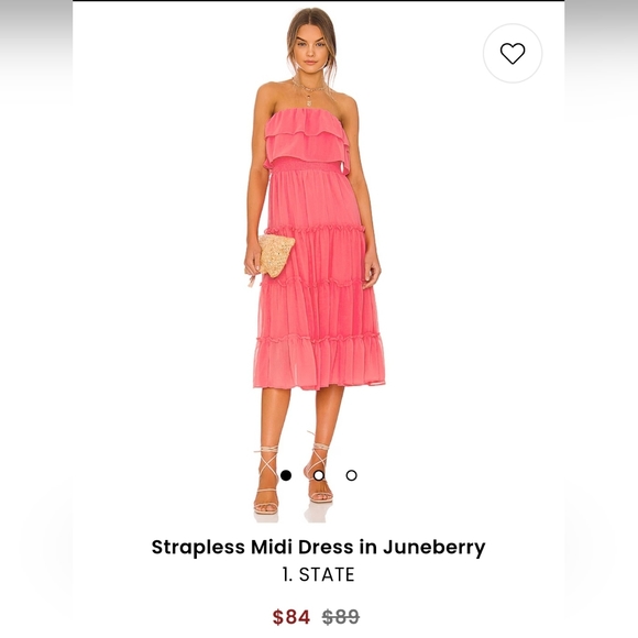 1. State Strapless Midi Dress in Juneberry - Picture 4 of 11